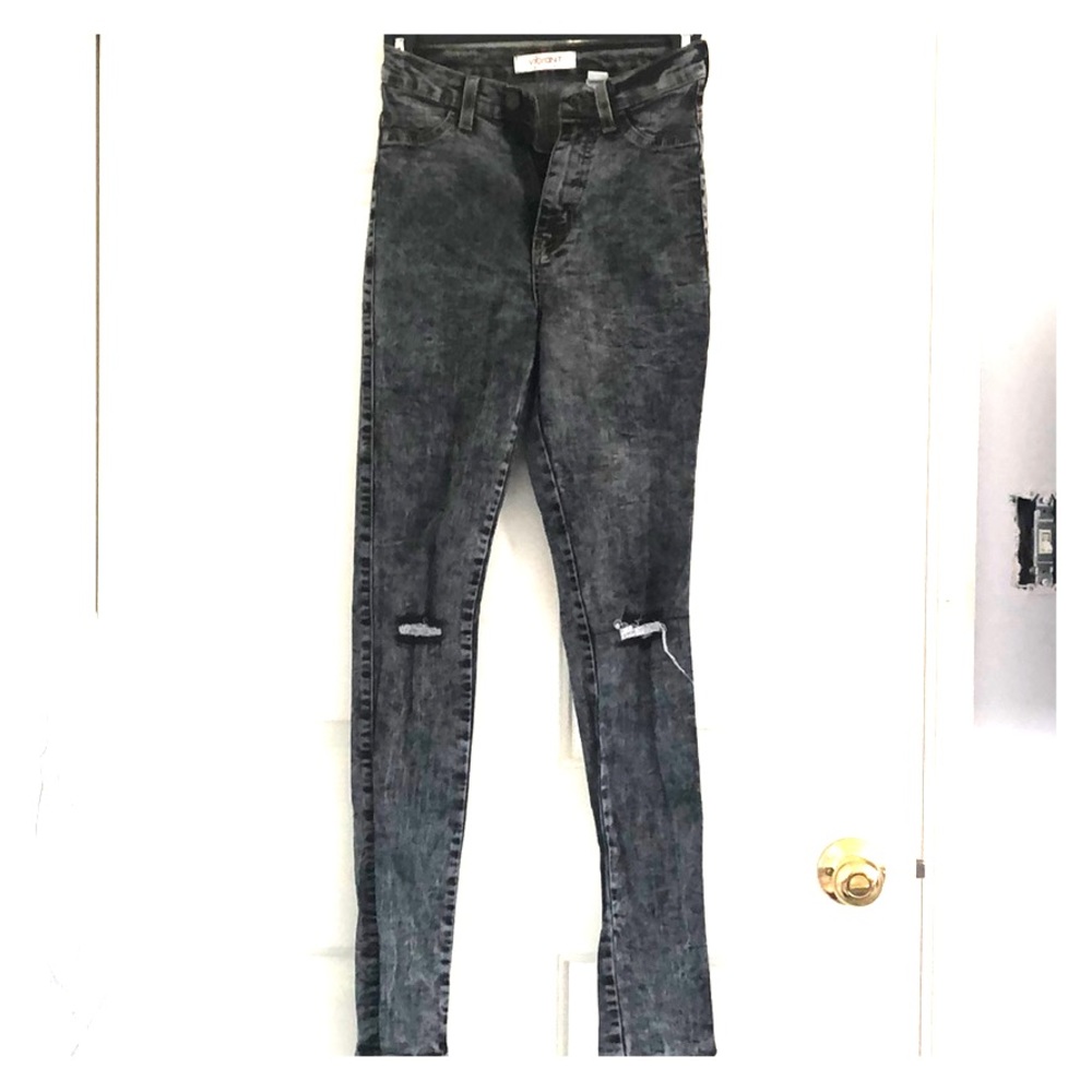 Black Acid Wash High Waisted Jeans